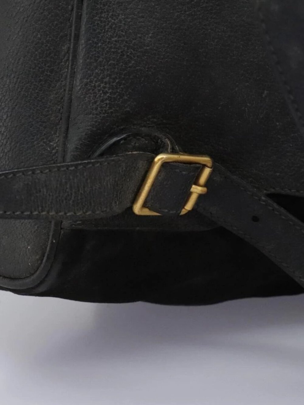 GUCCI Bamboo Backpack Suede Black Gold 003 1998 0016 Auth th6031 - Picture 10 of 16